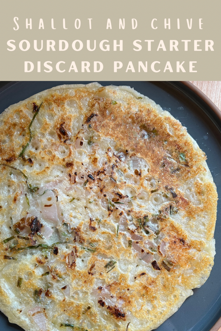 shallot and chive in a savory pancake
